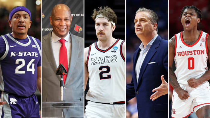 Nijel Pack, Kenny Payne, Drew Timme, John Calipari and Marcus Sasser